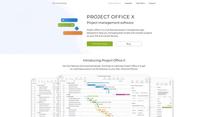 Homepage of Project Office