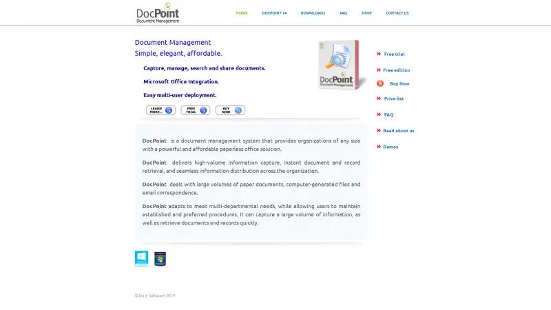 Homepage of DocPoint