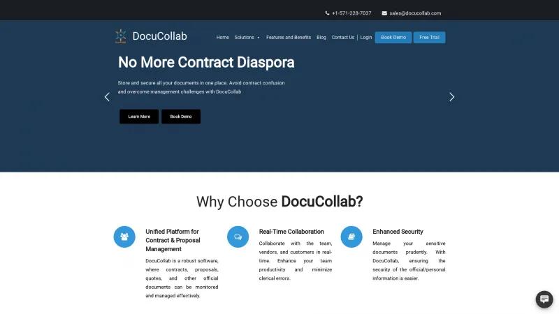 Homepage of DocuCollab