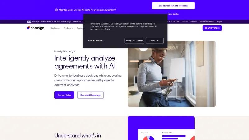 Homepage of DocuSign Insight