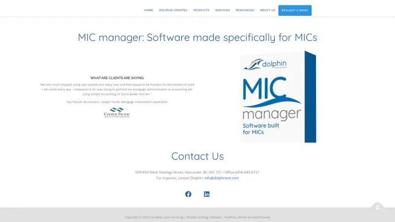 Homepage of MIC Manager