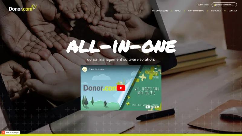 Homepage of Donor.com