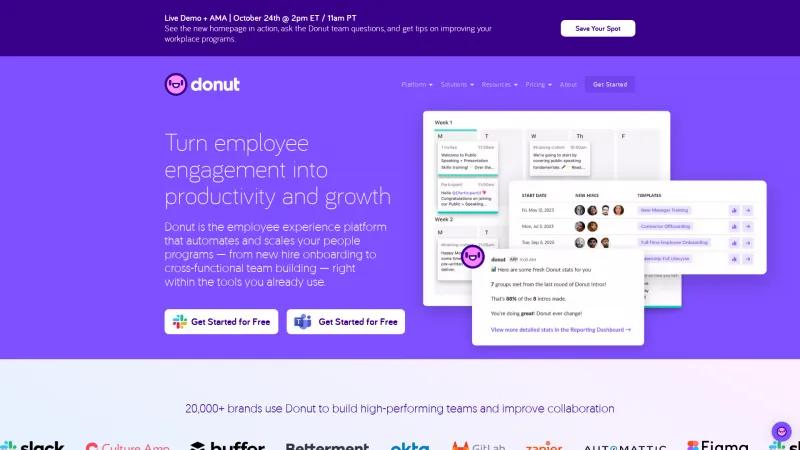 Homepage of Donut