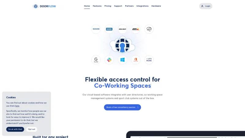 Homepage of DoorFlow