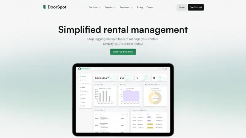 Homepage of DoorSpot