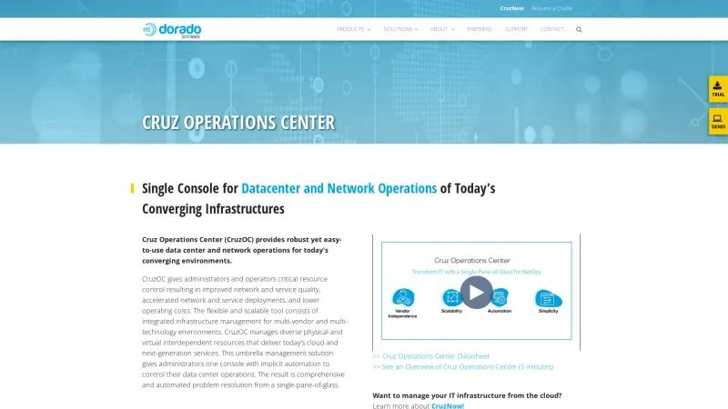 Homepage of Cruz Operations Center (CruzOC)