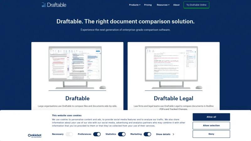 Homepage of Draftable