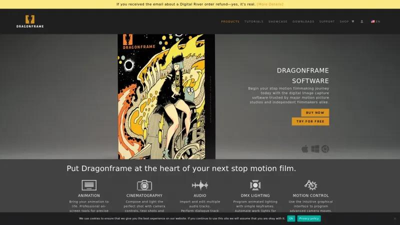 Homepage of Dragonframe