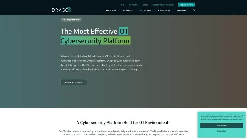 Homepage of Dragos Platform