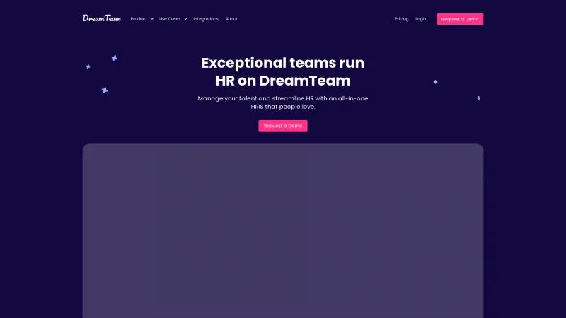 Homepage of DreamTeam