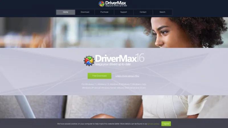 Homepage of DriverMax