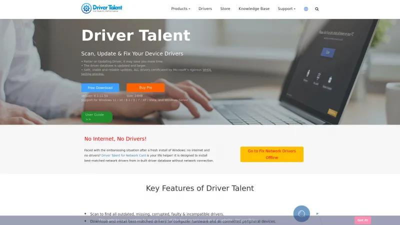 Homepage of Driver Talent