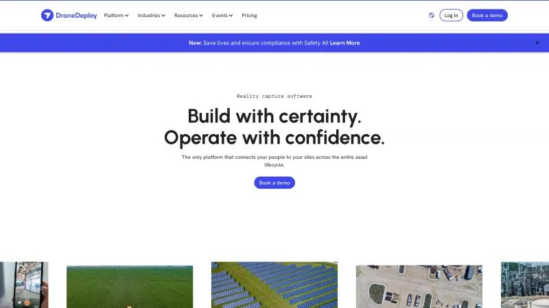 Homepage of DroneDeploy