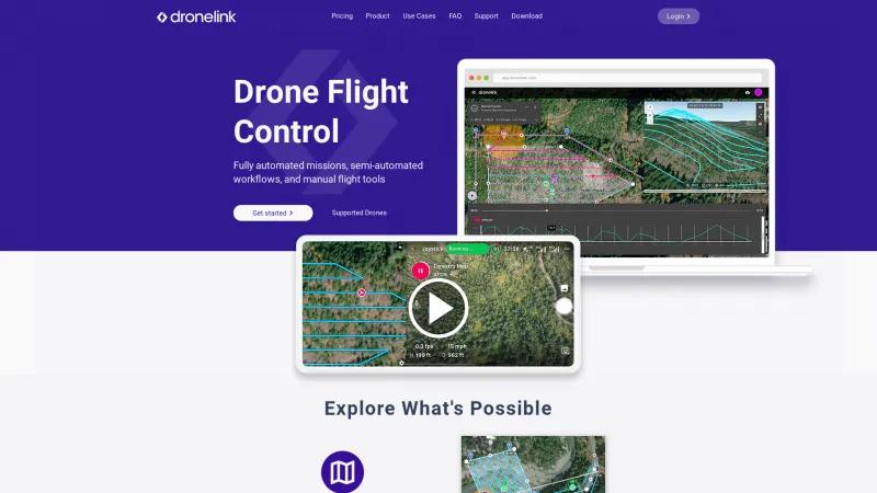 Homepage of Dronelink