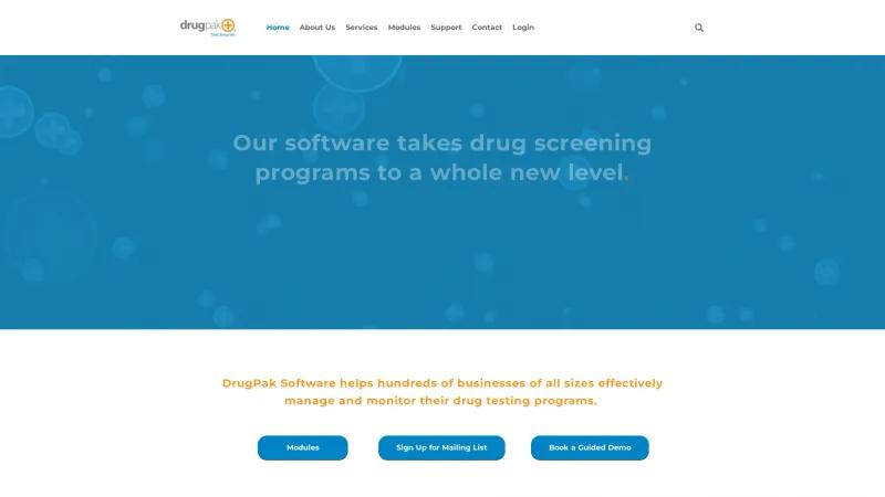 Homepage of DrugPak