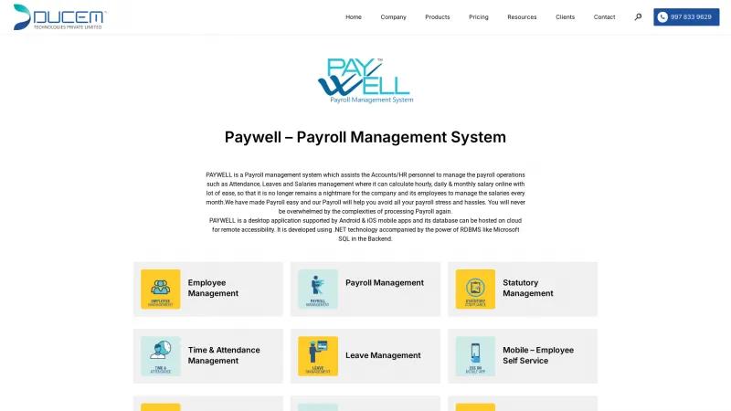 Homepage of Paywell