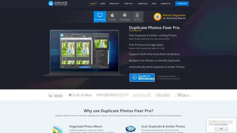 Homepage of Duplicate Photos Fixer Pro