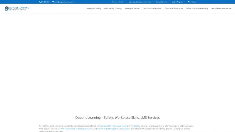 Homepage of Dupont Learning