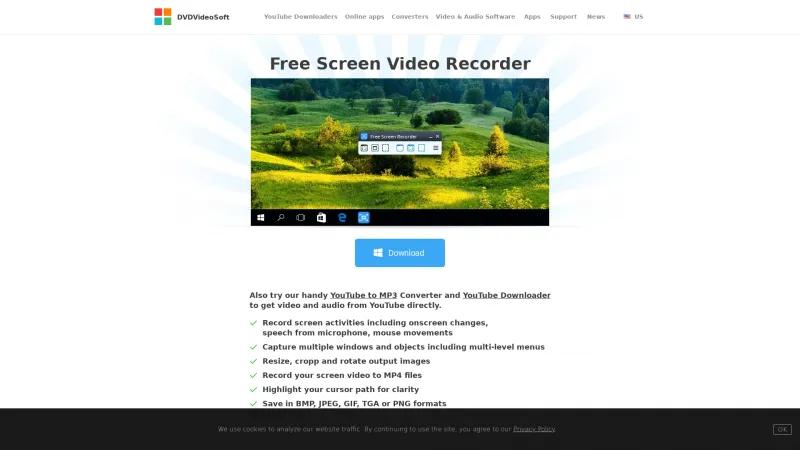 Homepage of DVDVideoSoft Free Screen Video Recorder