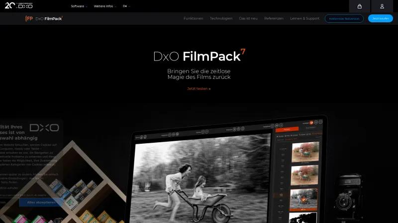 Homepage of DxO FilmPack