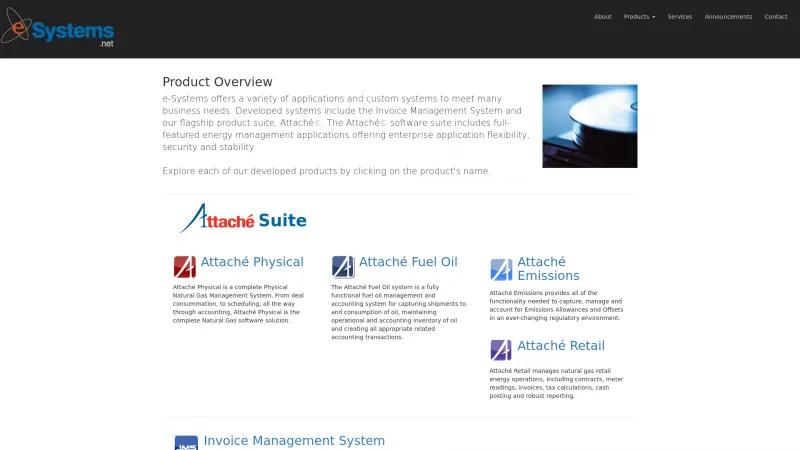 Homepage of e-Systems Attaché Suite