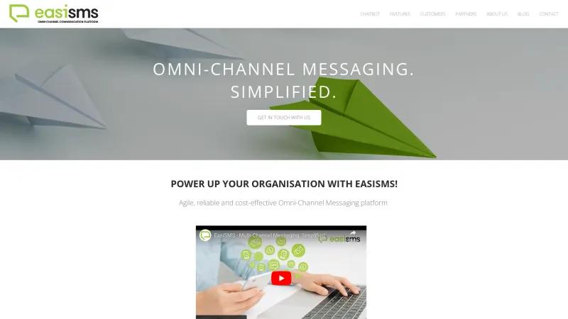 Homepage of EasiSMS