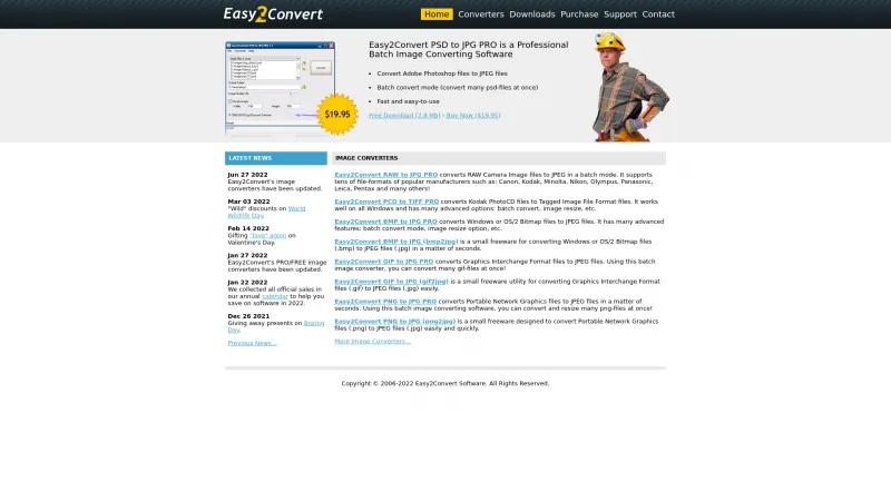 Homepage of Easy2Convert