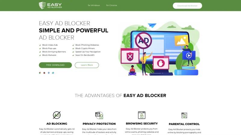 Homepage of Easy Ad Blocker