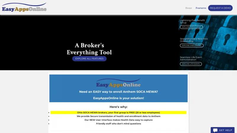 Homepage of EasyAppsOnline