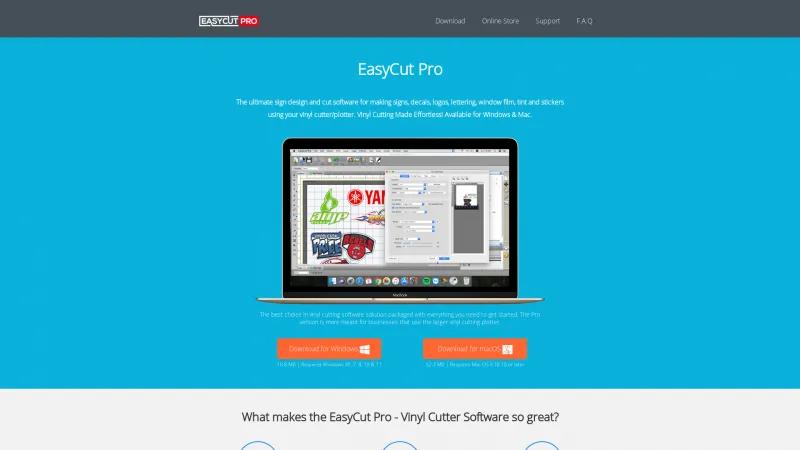 Homepage of EasyCut Pro