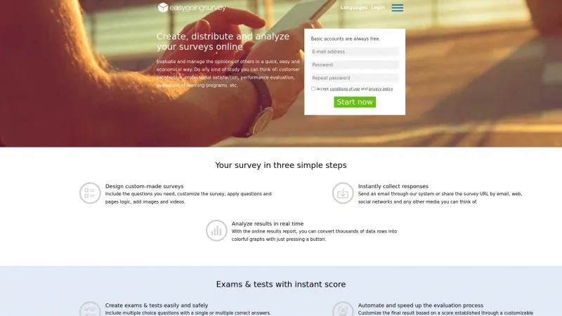 Homepage of EasyGoingSurvey