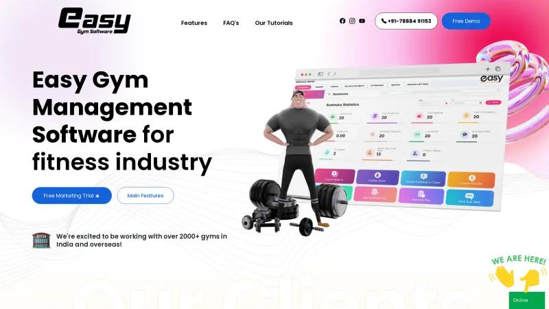 Homepage of Easy Gym Software