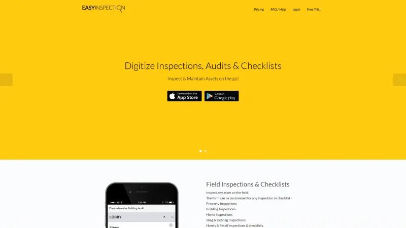 Homepage of EasyInspection