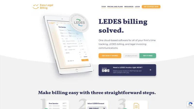 Homepage of Easy Legal Billing