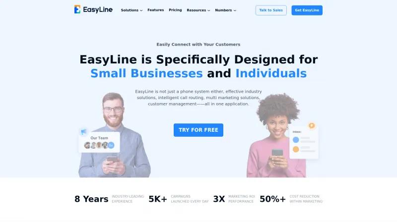 Homepage of EasyLine