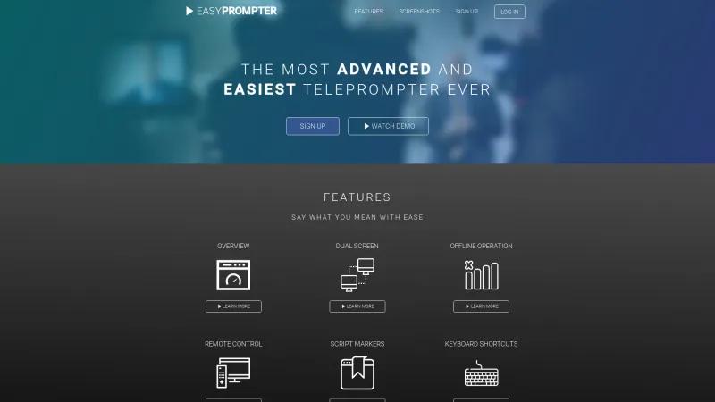 Homepage of EasyPrompter