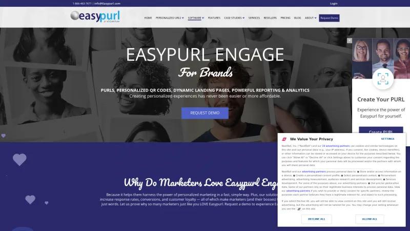 Homepage of Easypurl Express