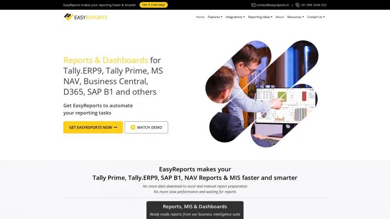 Homepage of EasyReports