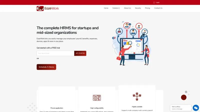 Homepage of EazeWork