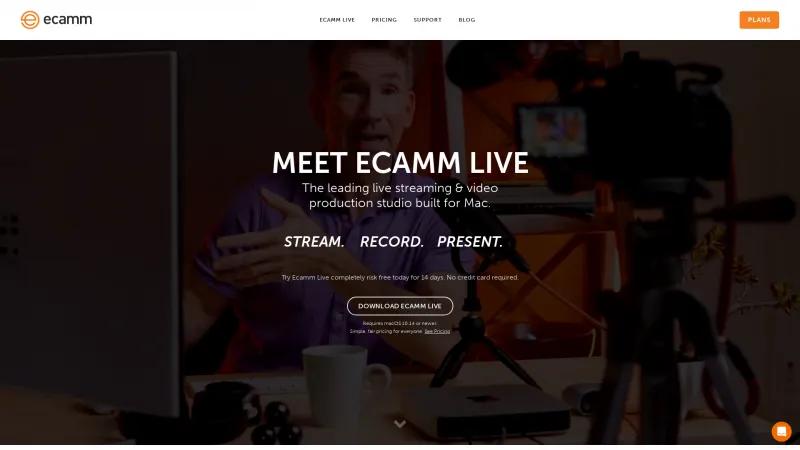 Homepage of Ecamm Live