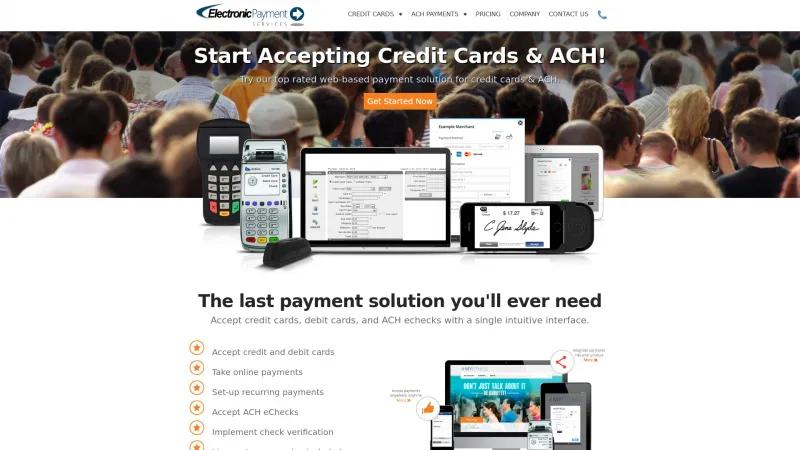 Homepage of Electronic Payment Services