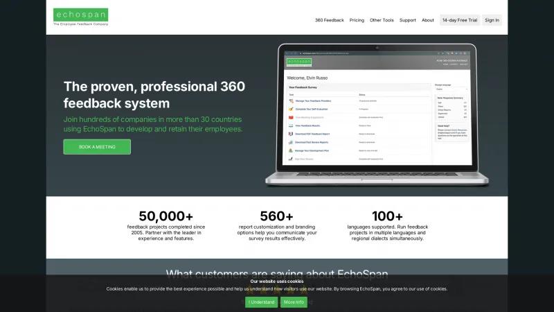 Homepage of EchoSpan 360 Degree Feedback