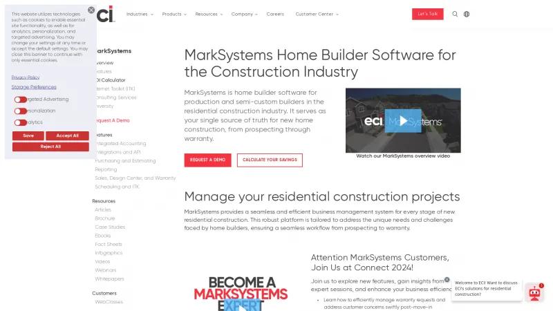 Homepage of MarkSystems