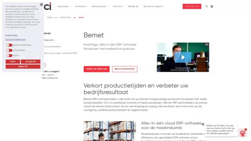 Homepage of Bemet