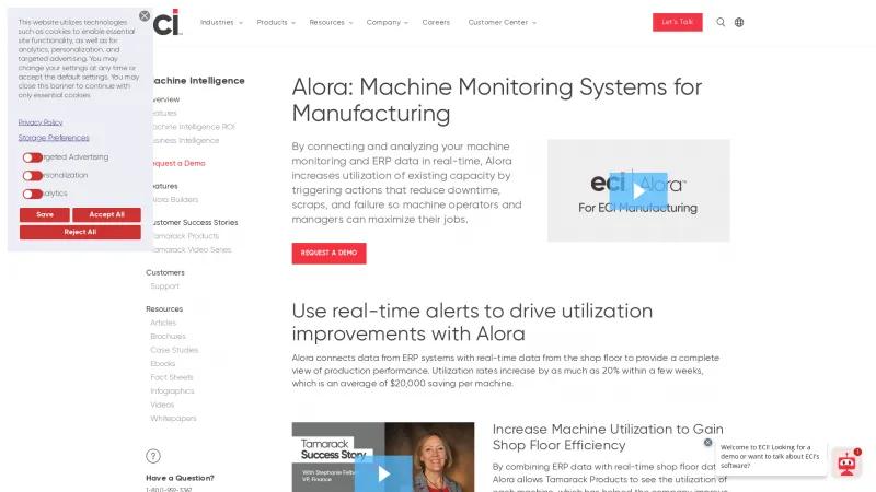 Homepage of Alora