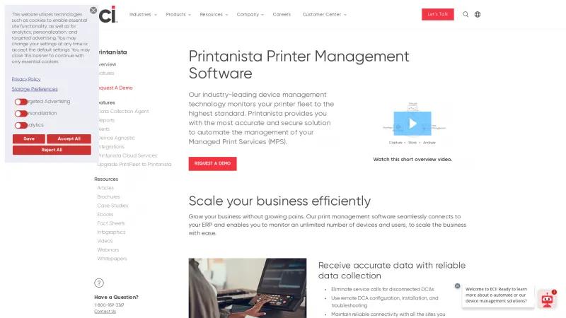 Homepage of Printanista