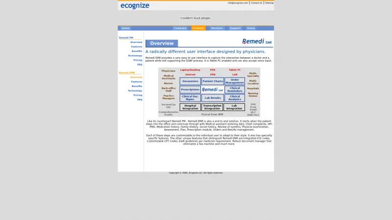 Homepage of Remedi EMR