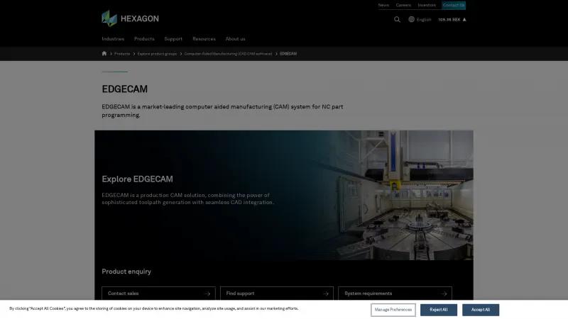 Homepage of EDGECAM