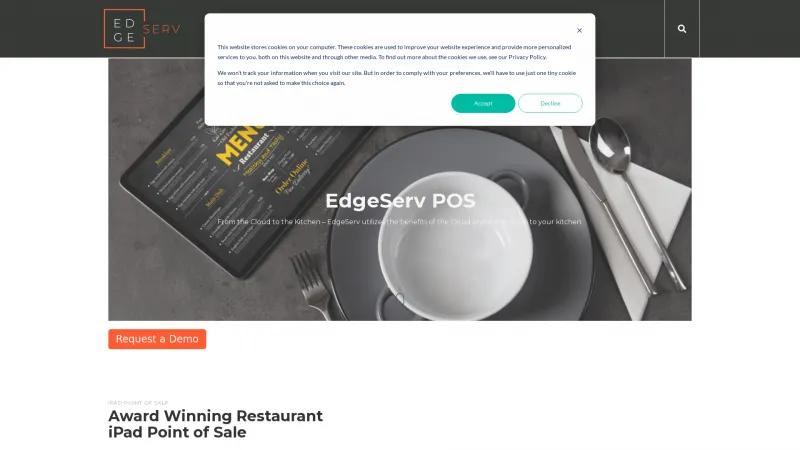 Homepage of EdgeServ POS