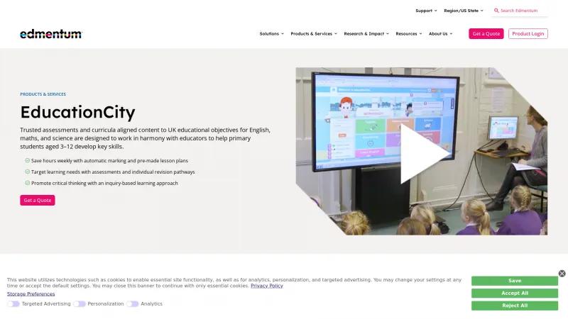 Homepage of EducationCity